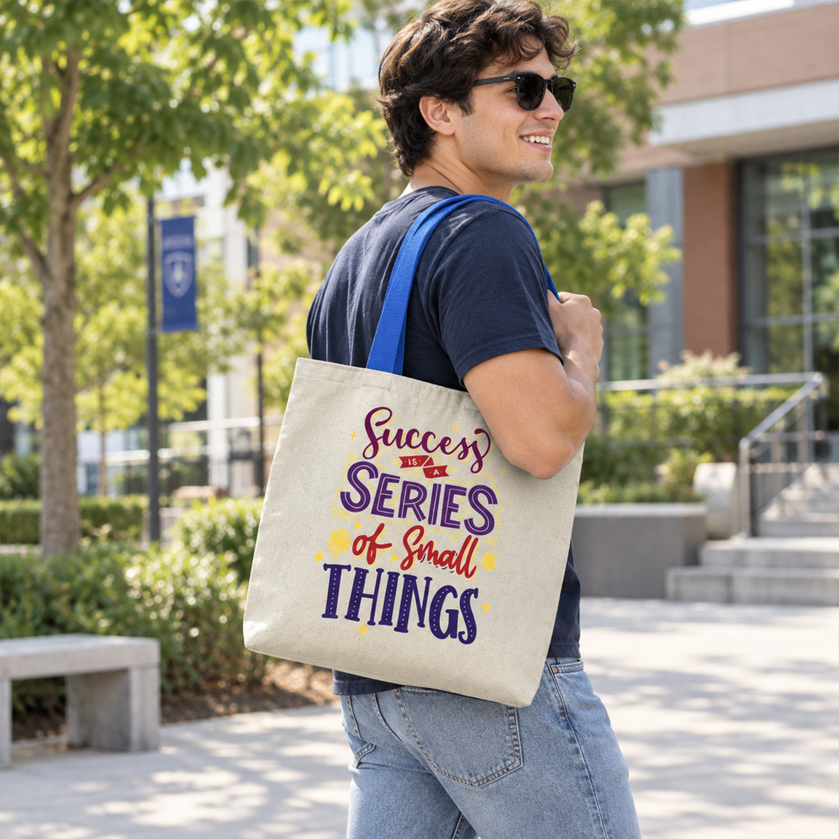 Inspirational Gift for Entrepreneurs and Students | Success is a Series of Small Things Canvas Tote Bag