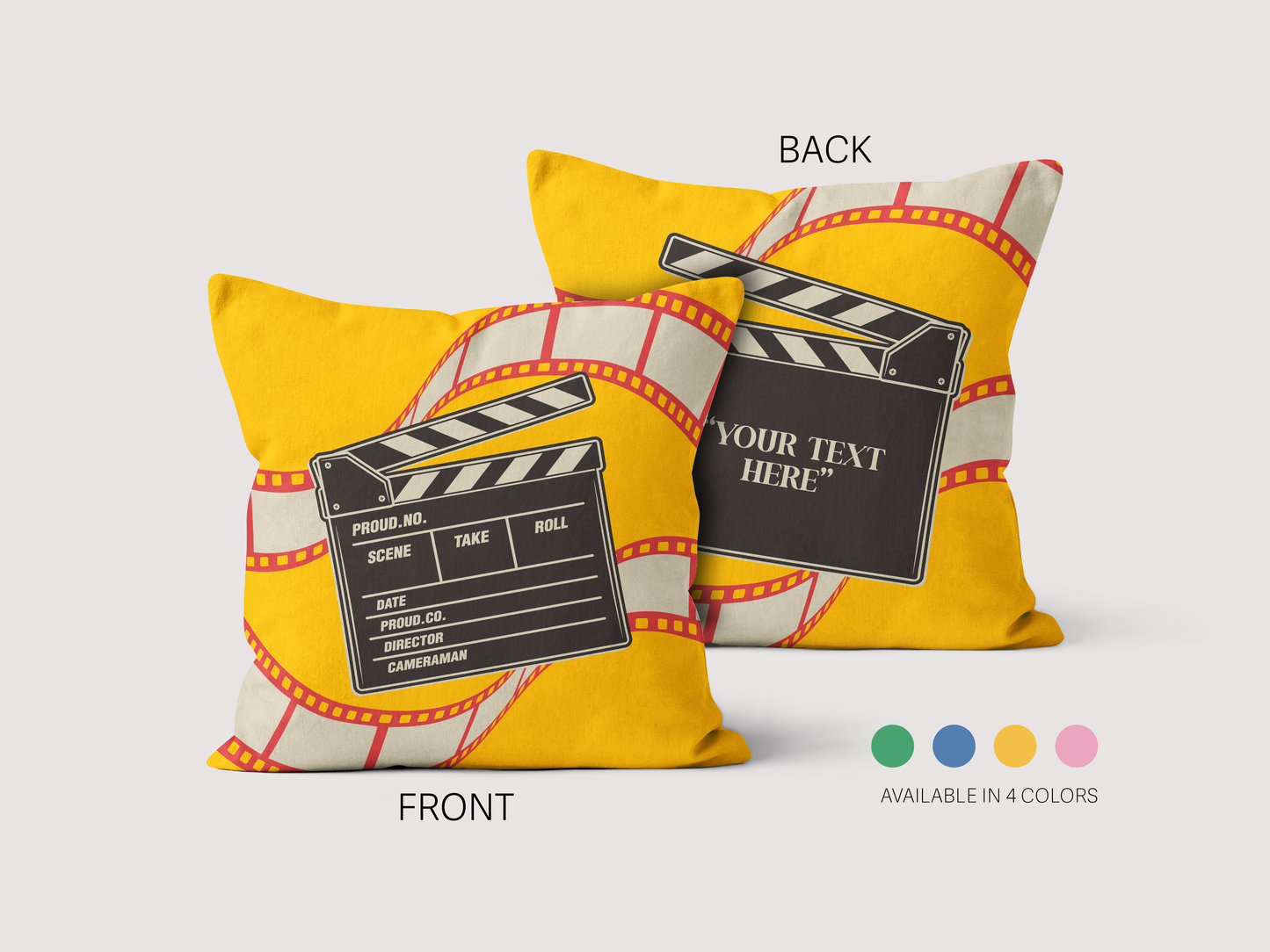 Retro Film Slate Movie Night Custom Throw Pillow | Sam + Zoey Home Basics