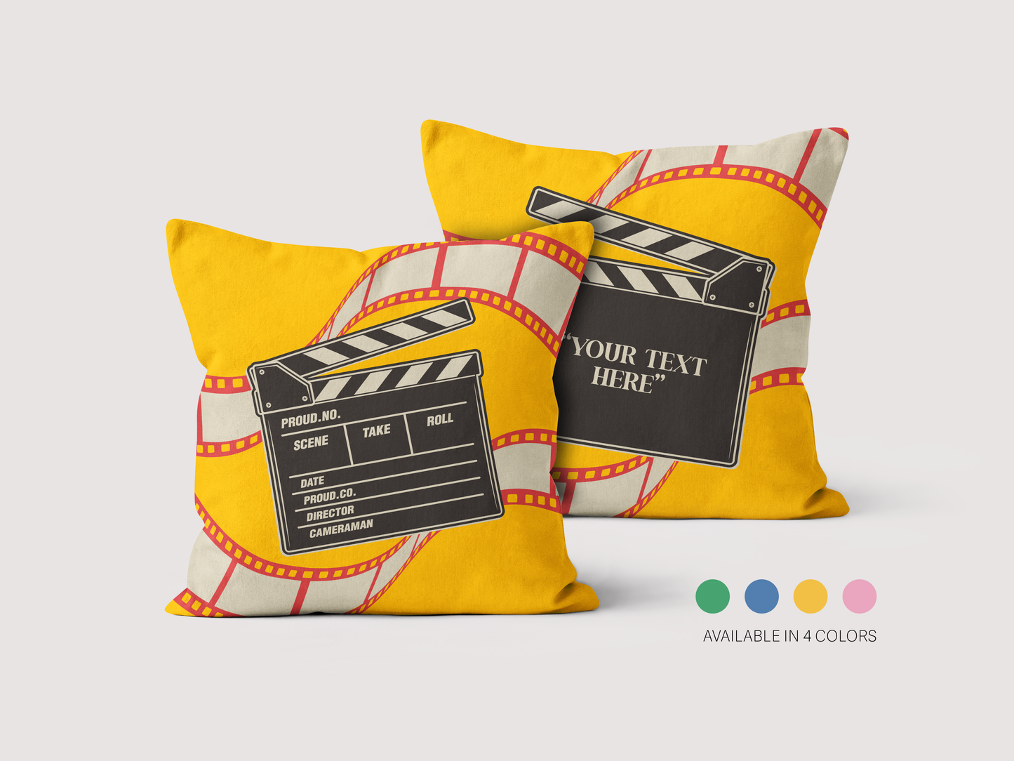 Retro Film Slate Movie Night Custom Throw Pillow | Sam + Zoey Home Basics