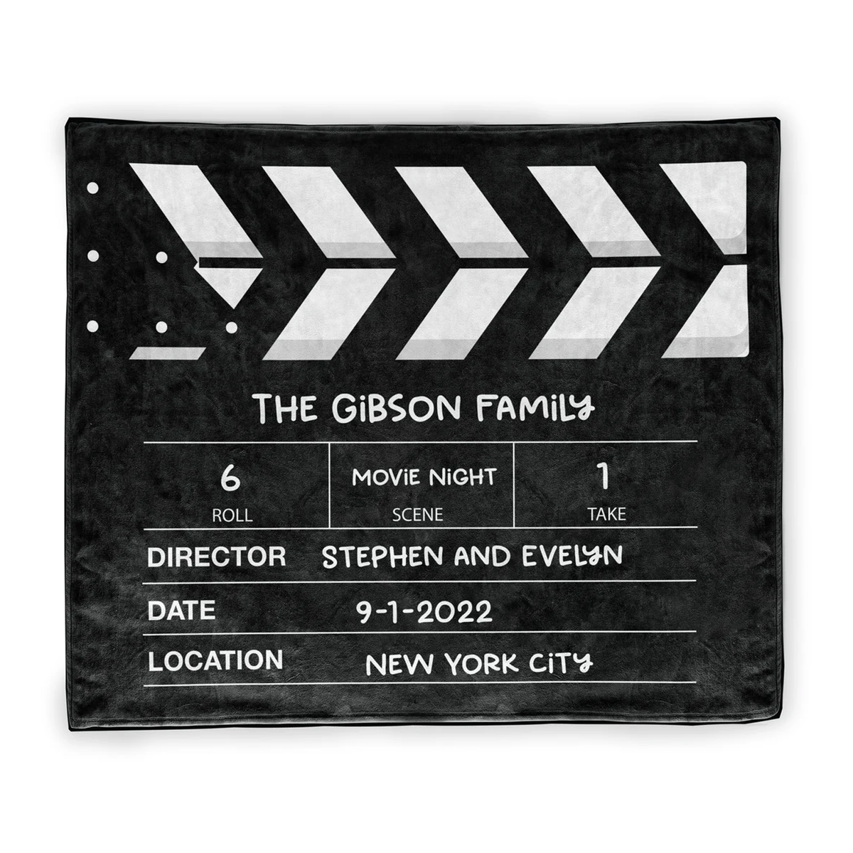 Personalized Directors Cut Movie Night Throw Blanket | Custom Family Film Lover Gift