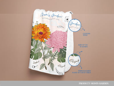 Mom's Garden Blanket - Birth Flower Bouquet | Sam+Zoey Custom Throw Blanket Sam + Zoey  Sam + Zoey