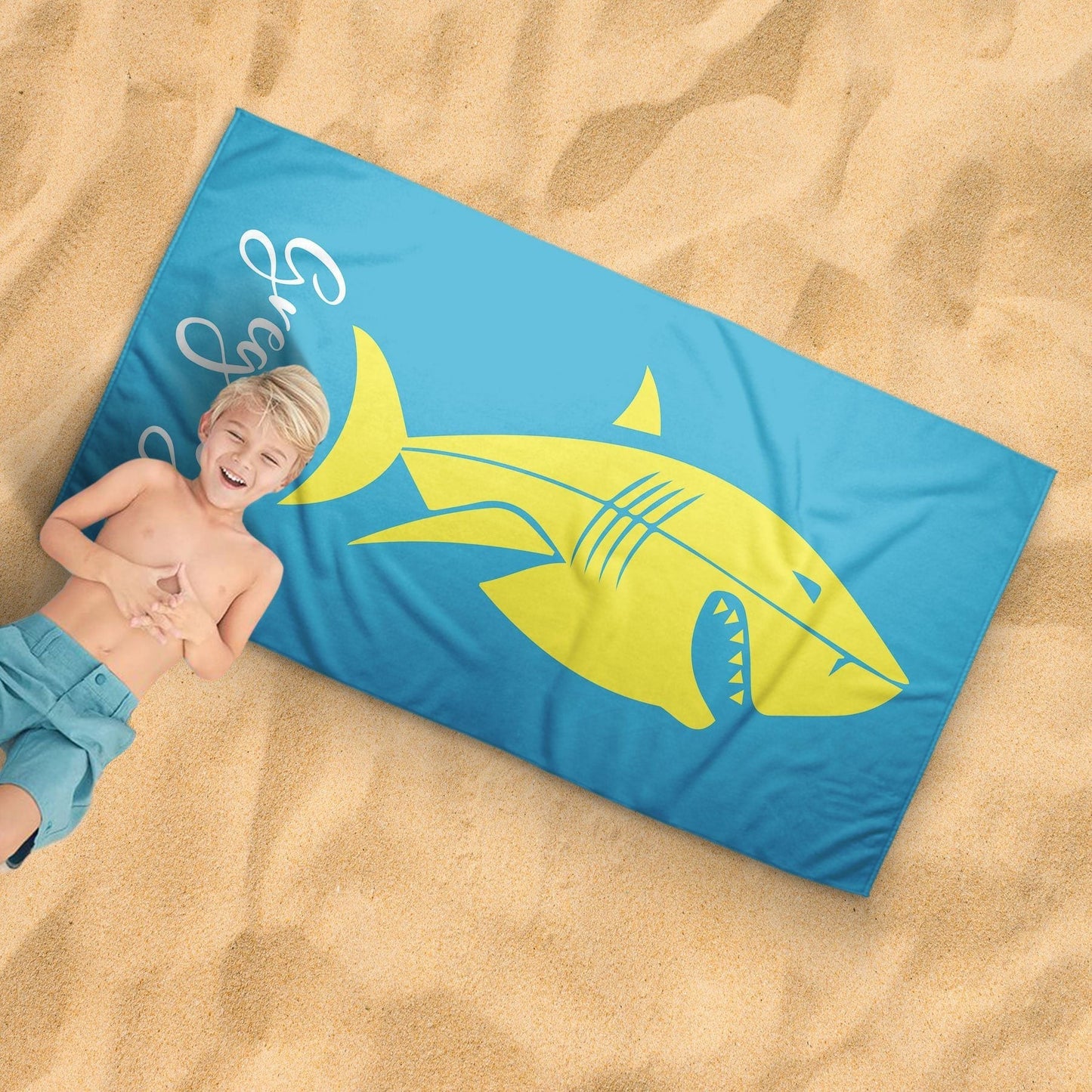 Personalized Shark Beach Towel | Sam + Zoey Home Basics