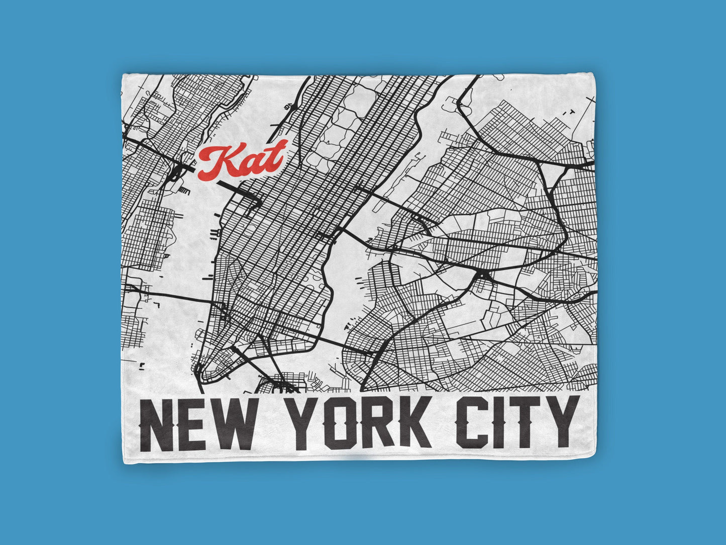 Fleece Blanket: Personalized City map Throw Blankets Sam + Zoey New York City Map Blanket