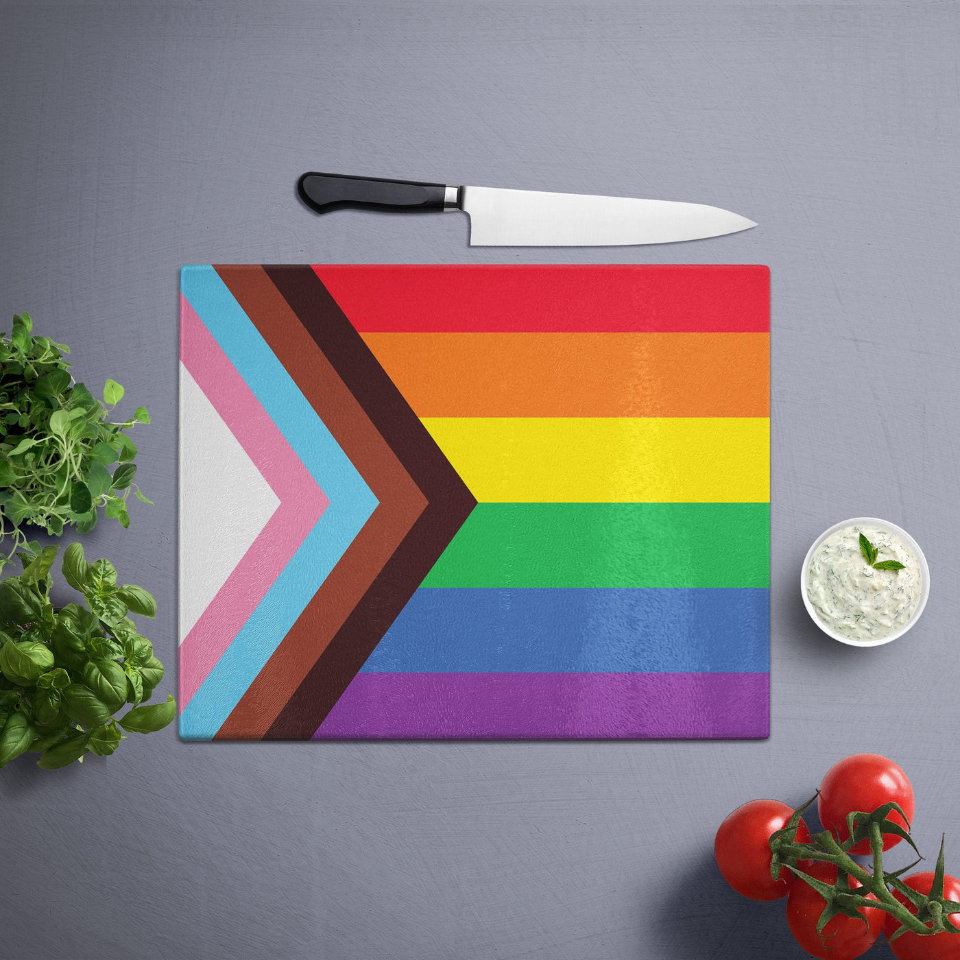 Glass Cutting Board: Flag Of Pride Cutting Board Sam + Zoey  Sam + Zoey