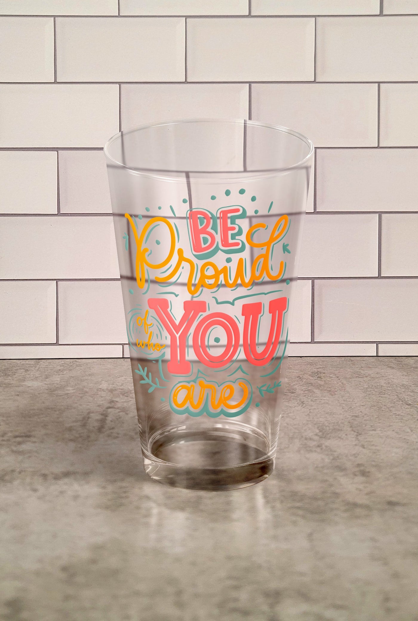 Glass Tumbler: Be Proud Of Who You Are Glass Tumbler Sam + Zoey  Sam + Zoey