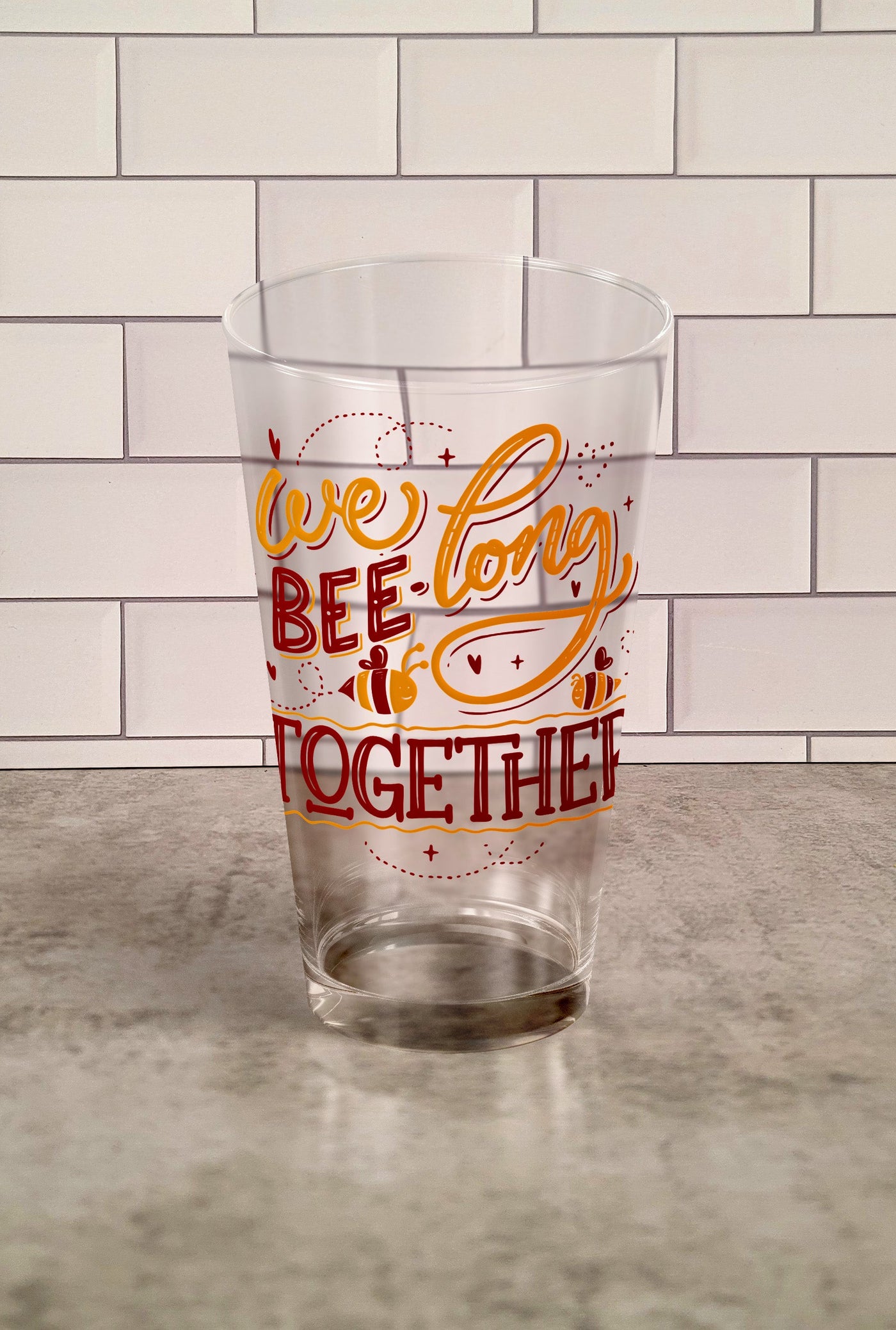Glass Tumbler: We Bee Long Together Glass Tumbler Sam + Zoey  Sam + Zoey