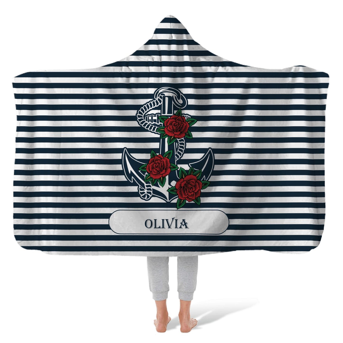 Hooded Fleece Blanket: Open Sails Hooded Fleece Blanket Sam + Zoey