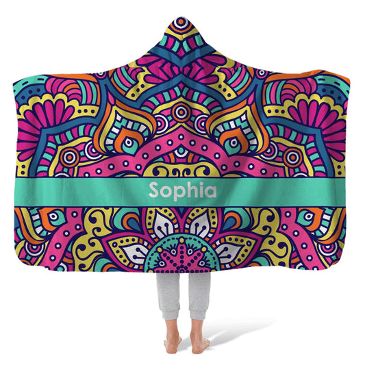 Hooded Fleece Blanket: Satin Hooded Fleece Blanket Sam + Zoey