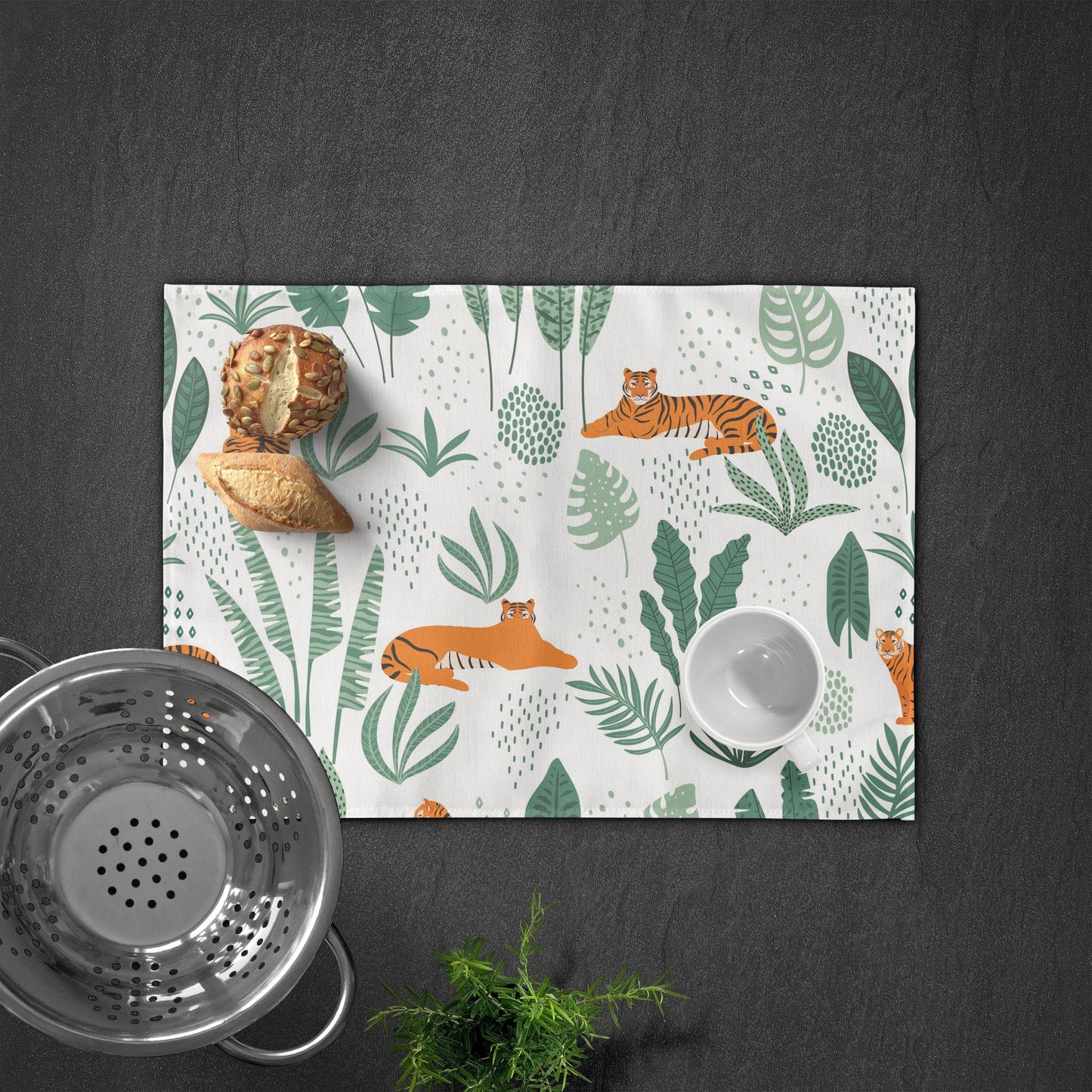 Fierce Jungle Tiger Placemat – Exotic Animal Print Dining Accent | Sam + Zoey Home Basics
