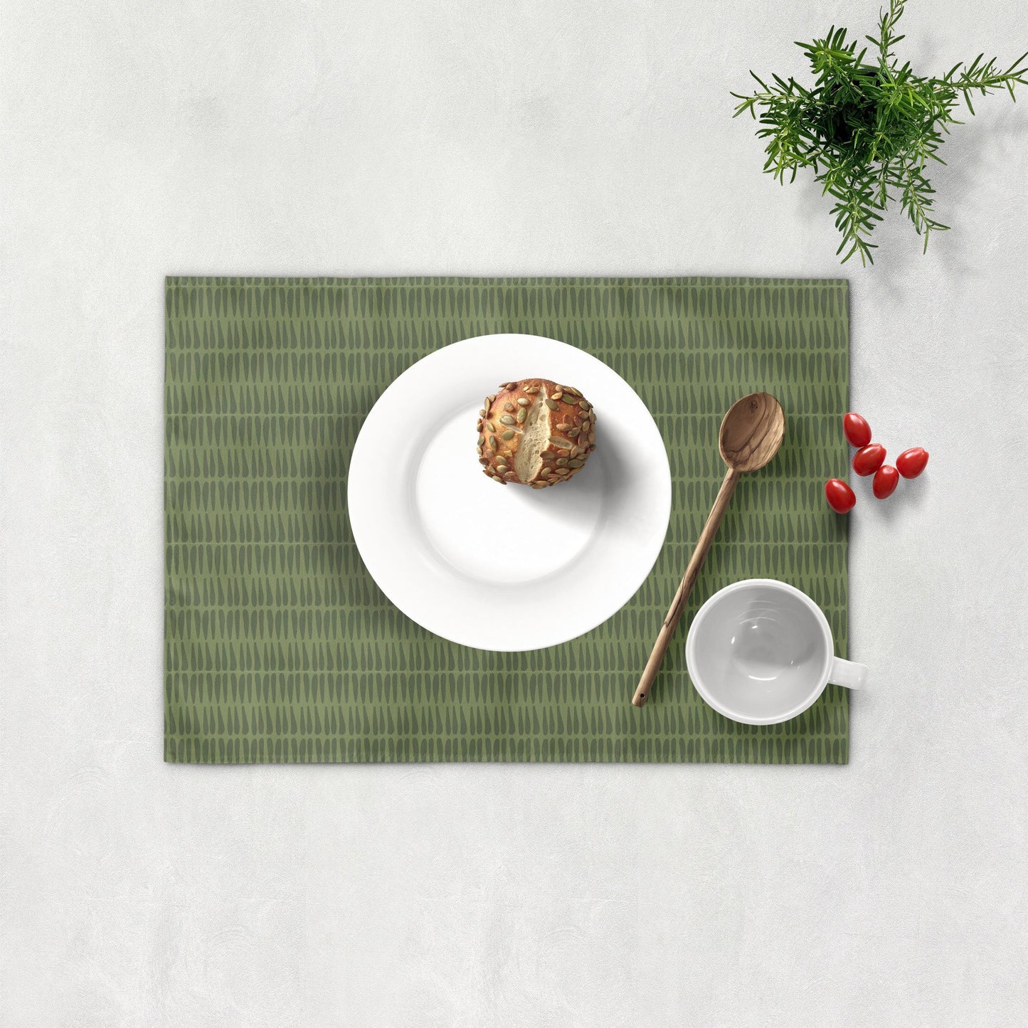 Olive Tribal Pattern Cotton Placemat – Boho Dining Table Accent | Sam + Zoey Home Basics