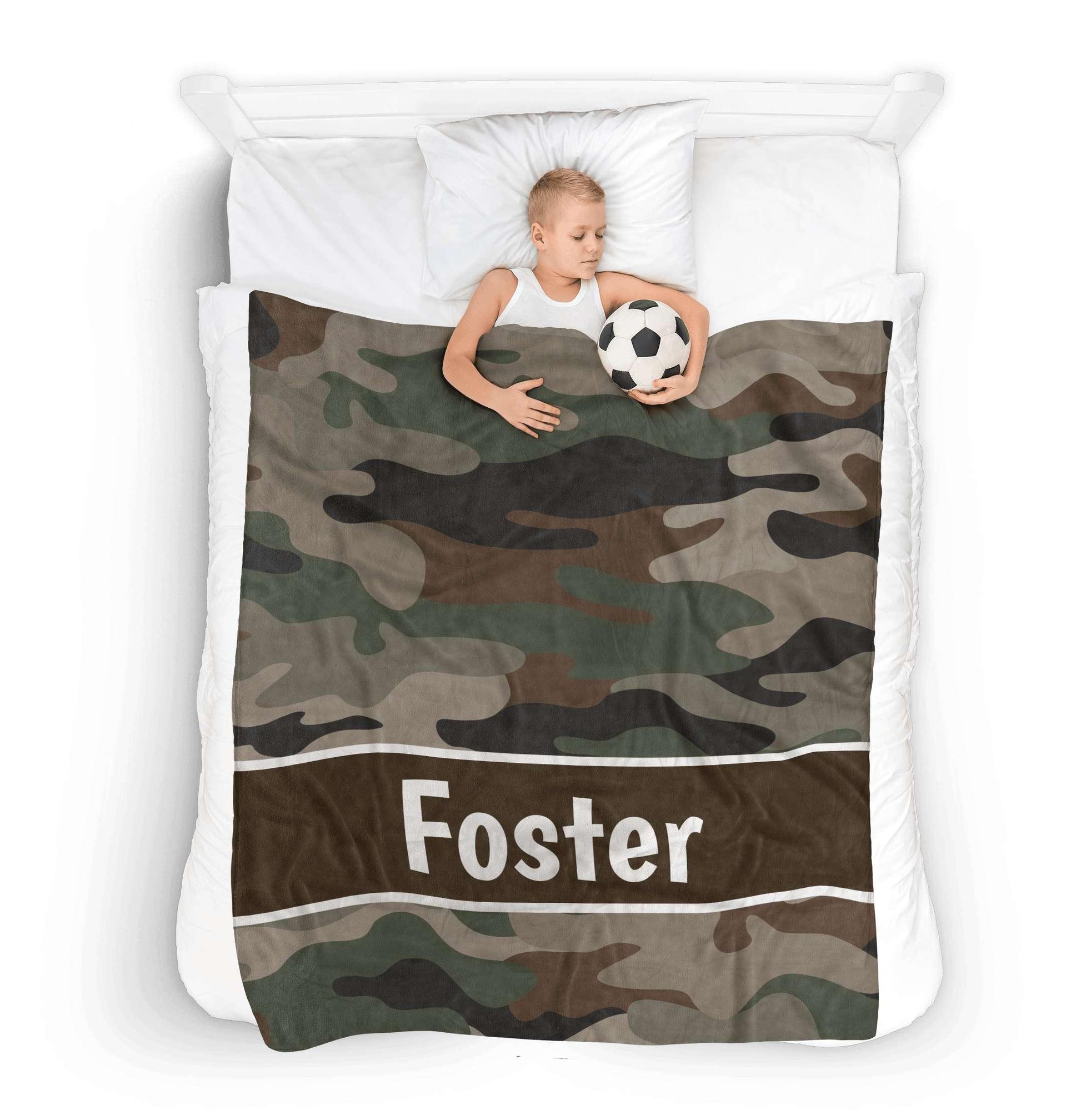 Throw Blankets: Personalized Cute Camo Throw Blankets Sam + Zoey