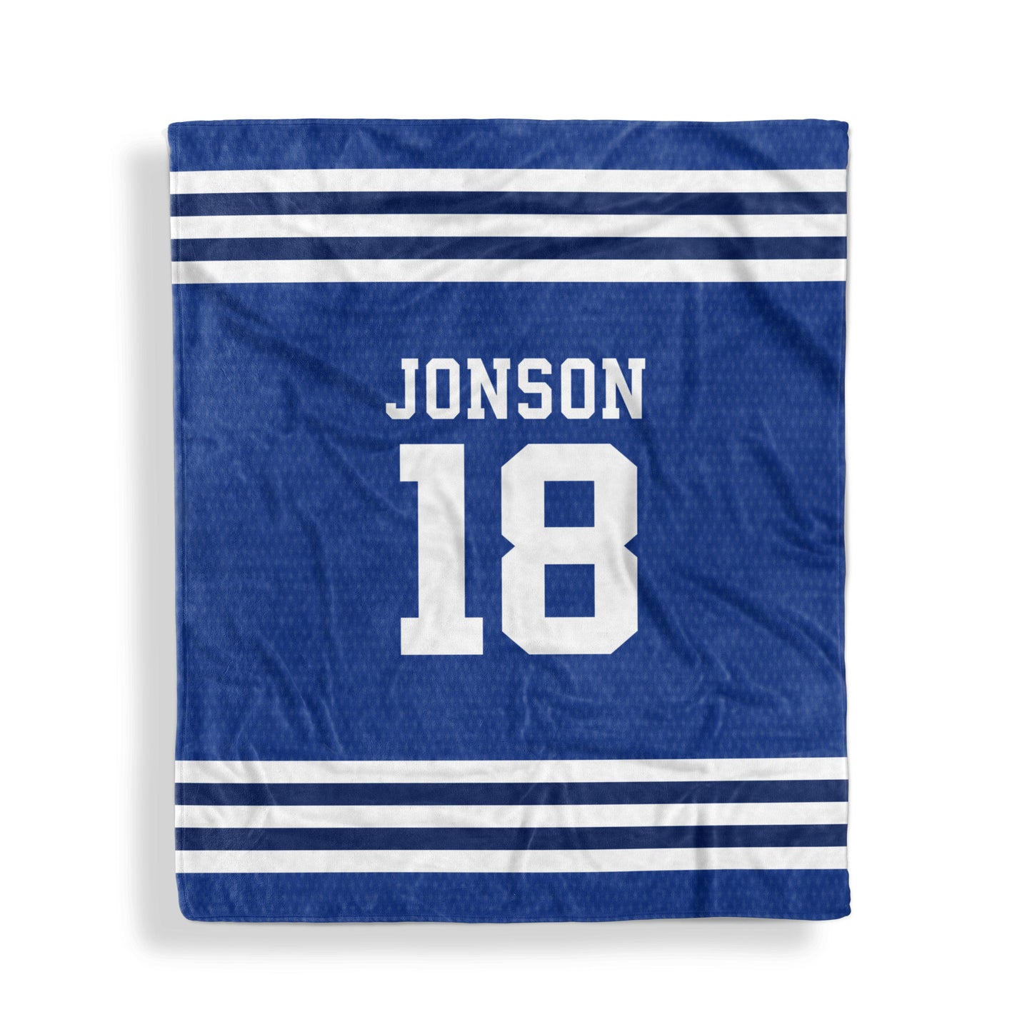 Throw Blankets: Sports Jersey Throw Blankets Sam + Zoey Royal Blue