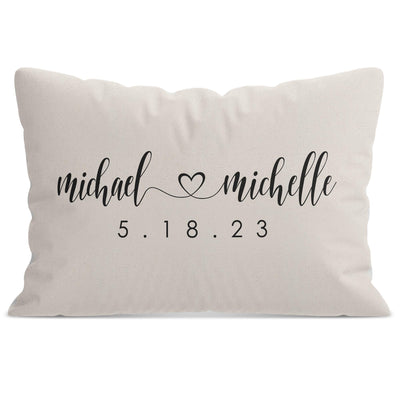 Throw Pillow: Personalized Wedding Monogram Initials Rectangle Pillow Sam + Zoey 12"x24" 