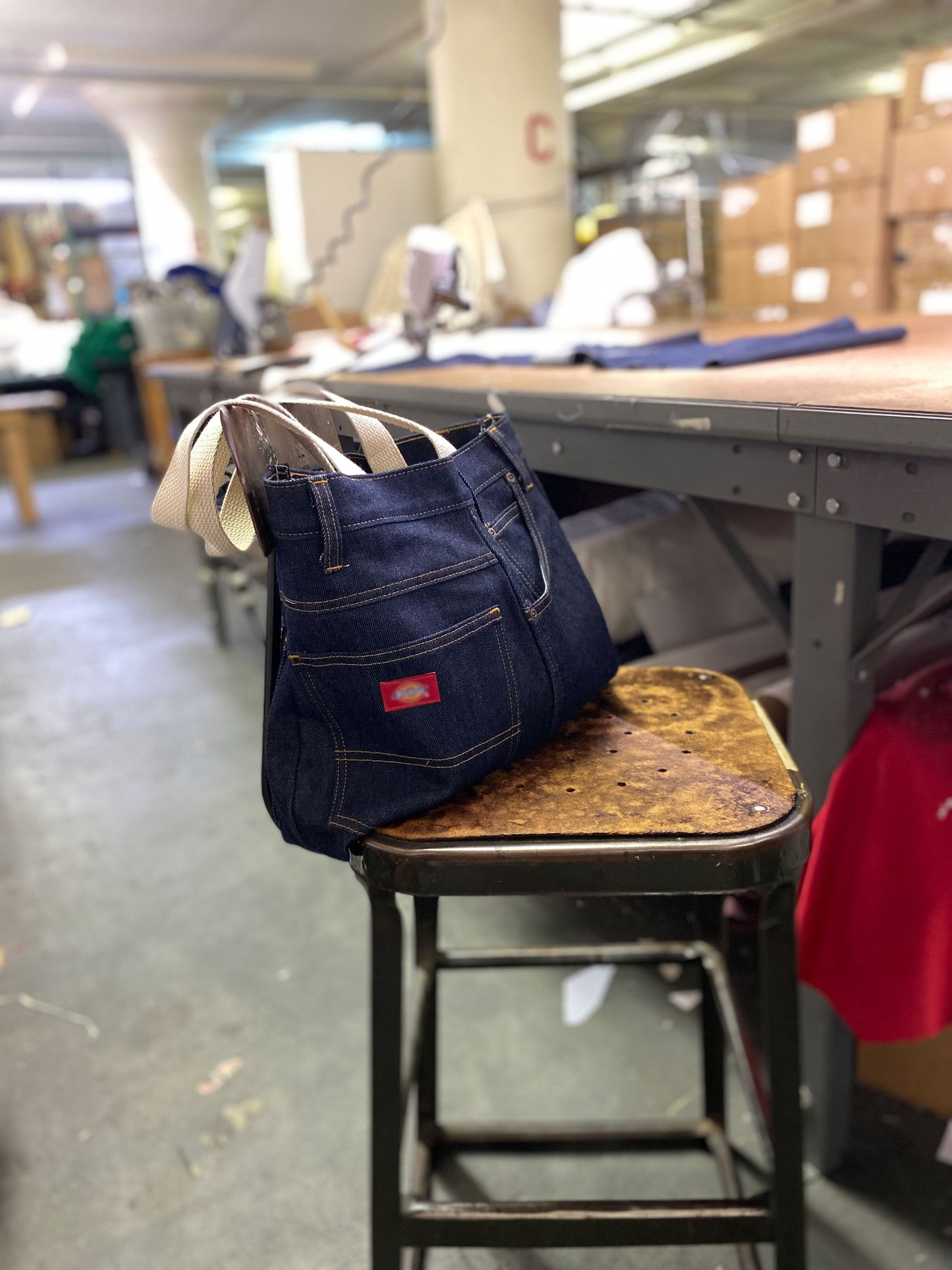 Upcycled Denim Tote & 3-Piece Cosmetic Bag Set – New Fashion Statement