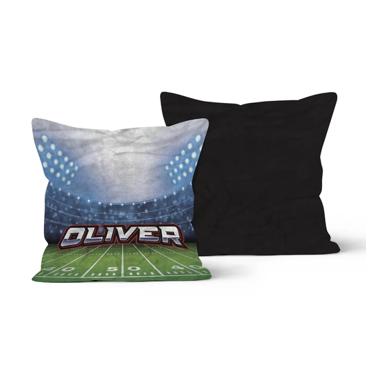 Personalized Football Field Throw Pillow | Custom Name Gift for Football Fans
