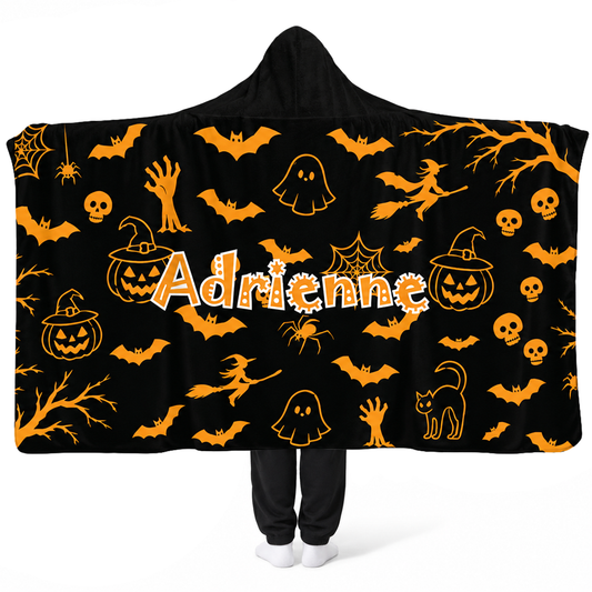 Personalized Halloween Hooded Blanket | Custom Name Spooky Design