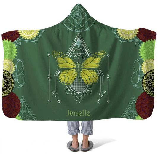 Open Wings Personalized Hooded Fleece Blanket | Custom Spiritual Gift for Women