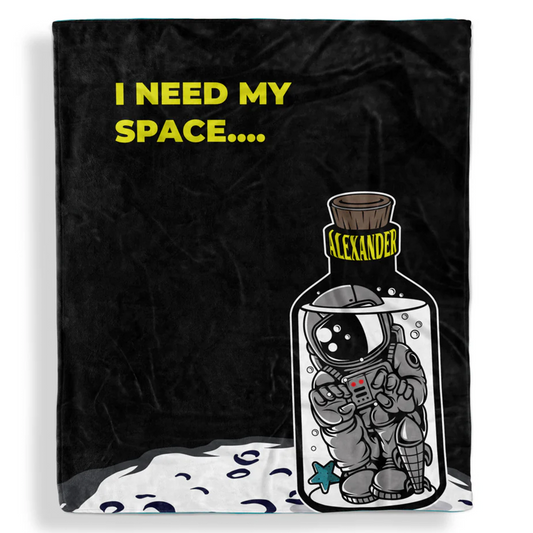 I need my space funny throw blanket with personalized name for introverts and space fans
