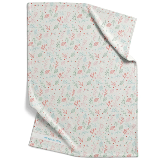 Floral swaddle blanket personalized with custom name in soft floral design for newborns
