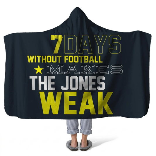 football fan fomo personalized hooded fleece blanket with custom name in fun football design
