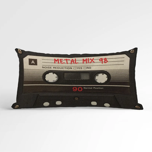 Personalized Cassette Tape Throw Pillow | Custom Retro Music Gift for Him
