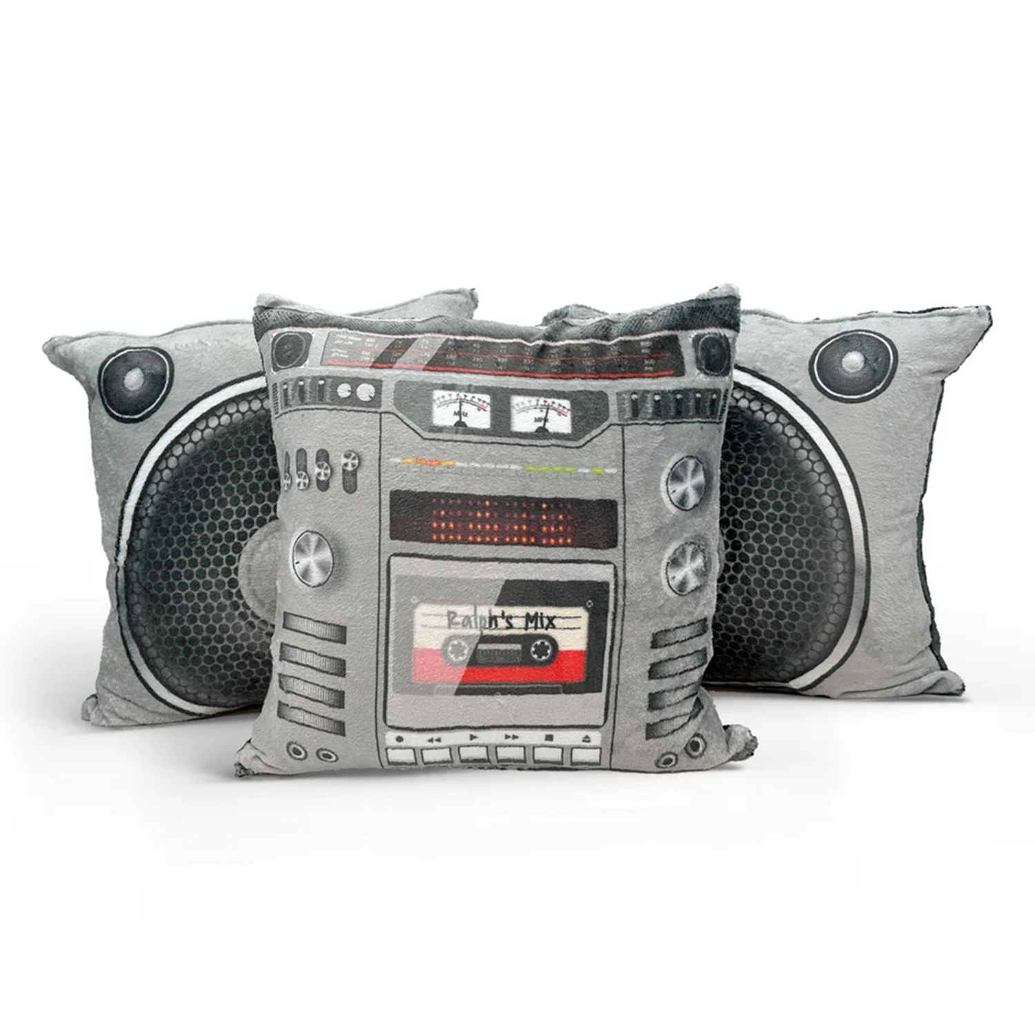 Personalized Boom Box Throw Pillow Set | Custom Retro Music Room Decor Gift
