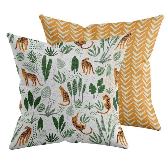 Jungle cheetah tribal throw pillow in exotic boho design for bold home decor
