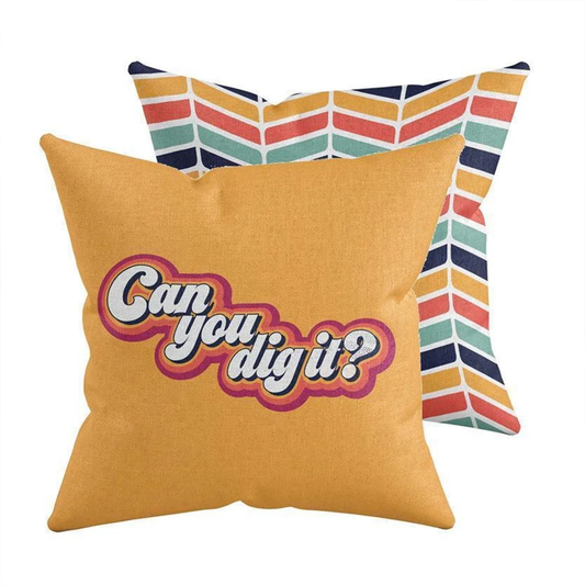 Can You Dig It Throw Pillow | Fun Retro Home Decor Housewarming Gift
