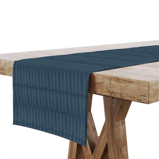 Boho Navy Tribal Table Runner | Cotton Dining Decor for Modern Homes and Housewarming