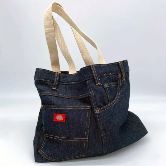 Upcycled Denim Tote Bag and Cosmetic Set | Sustainable Handmade Gift for Eco-Conscious Fashion Lovers