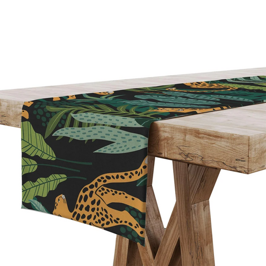 Jungle Cheetah Table Runner | Bold Animal Print Dining Decor Housewarming Gift