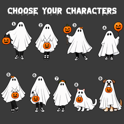 Personalized Halloween Ghost Family Fleece Blanket with Custom Names