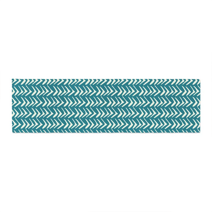 Teal Tribal Pattern Table Runner | Artistic Bohemian Dining Decor for Home and Entertaining