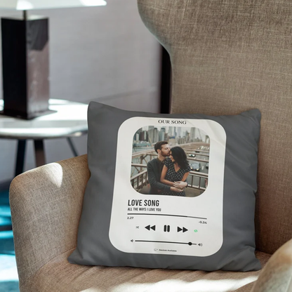 Love song personalized photo pillow with favourite photo and song for couples

