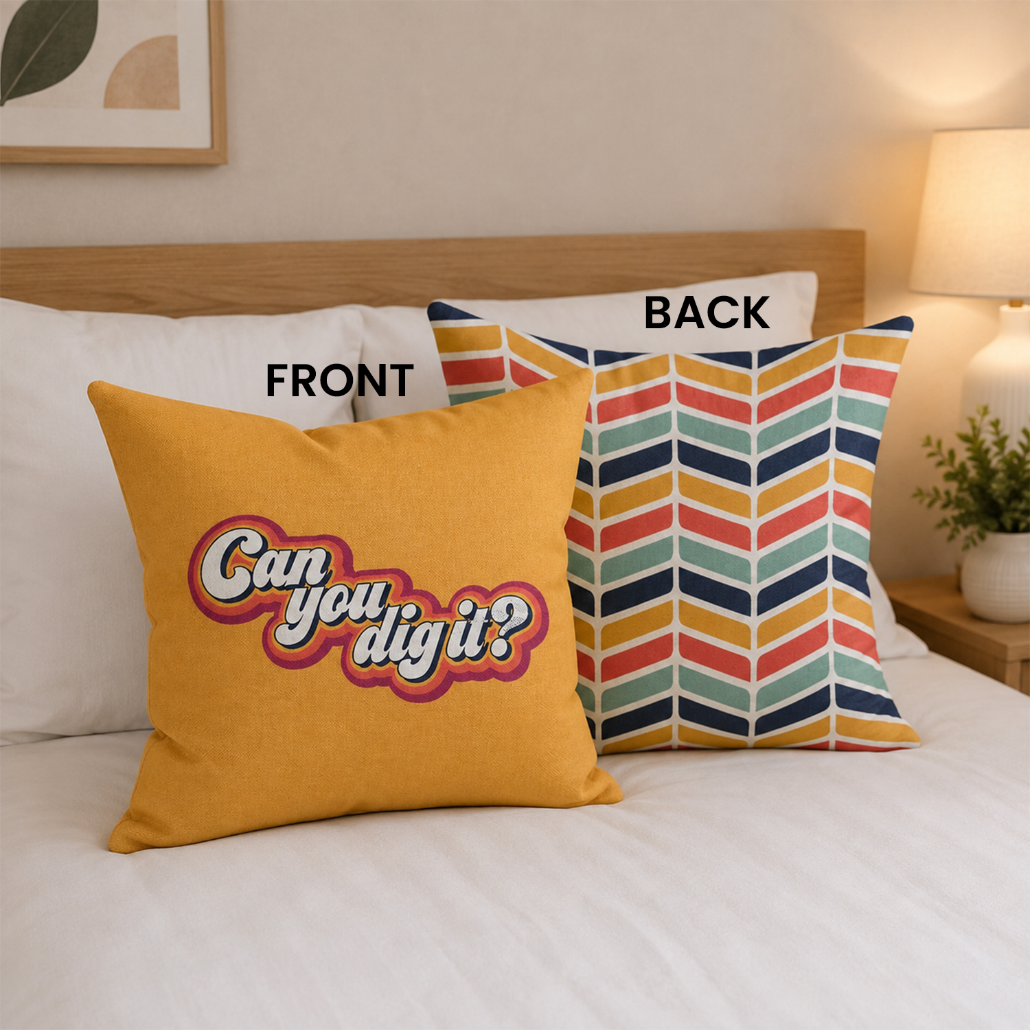 Fun retro can you dig it cotton throw pillow for playful home decor and gifting
