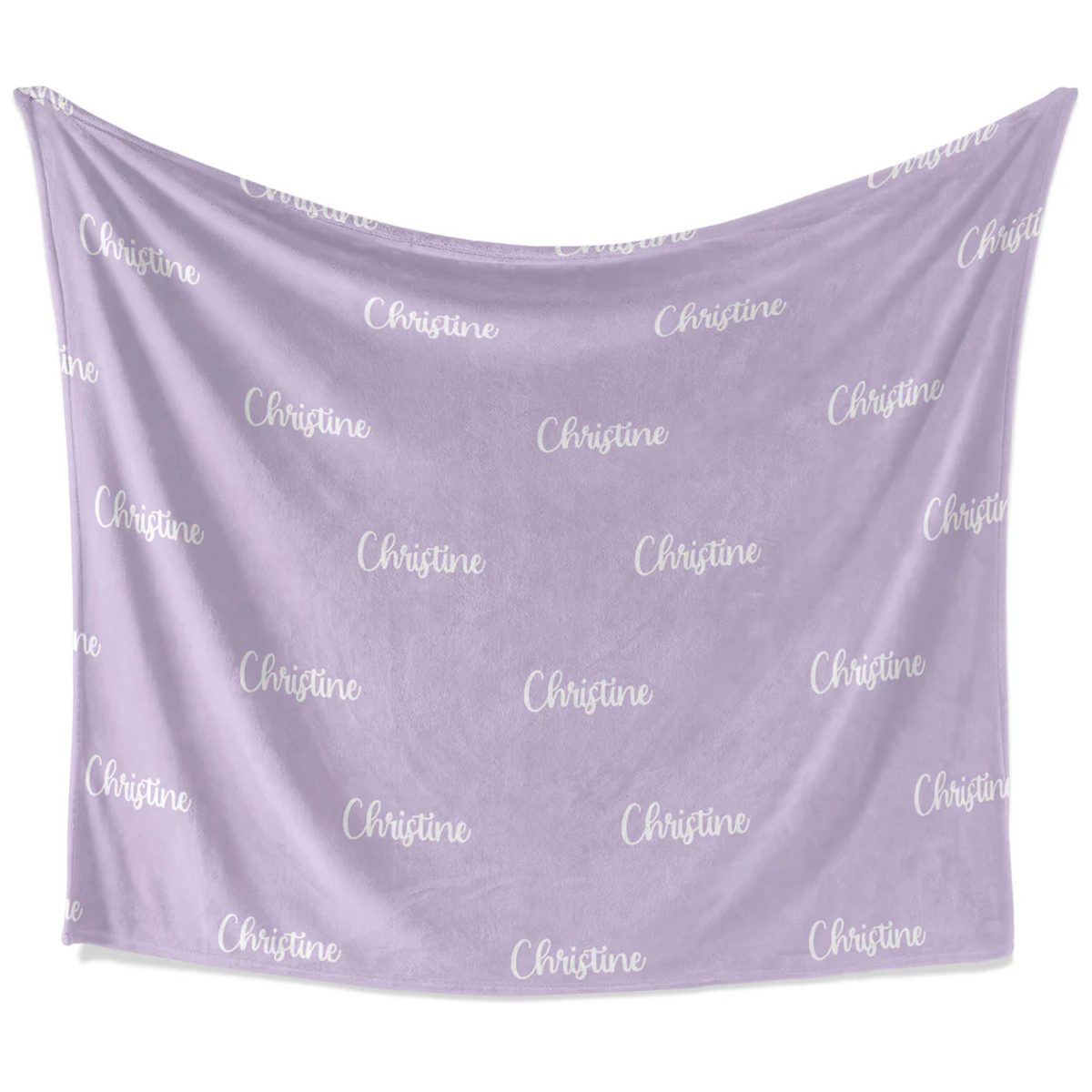 Close-up of custom name on personalized color fleece throw blanket vivid design
