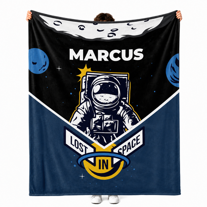Custom name on I need my space polyester fleece throw blanket for humor lovers
