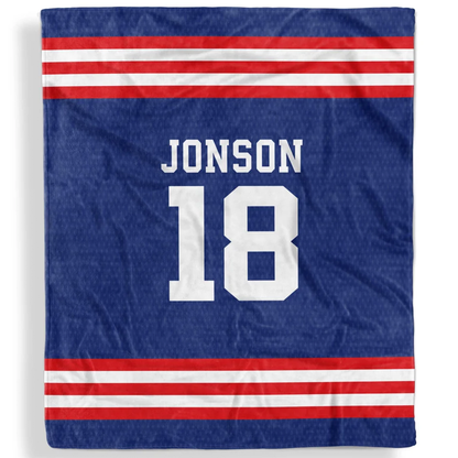 Personalized name and number on sports jersey polyester fleece throw blanket for fans
