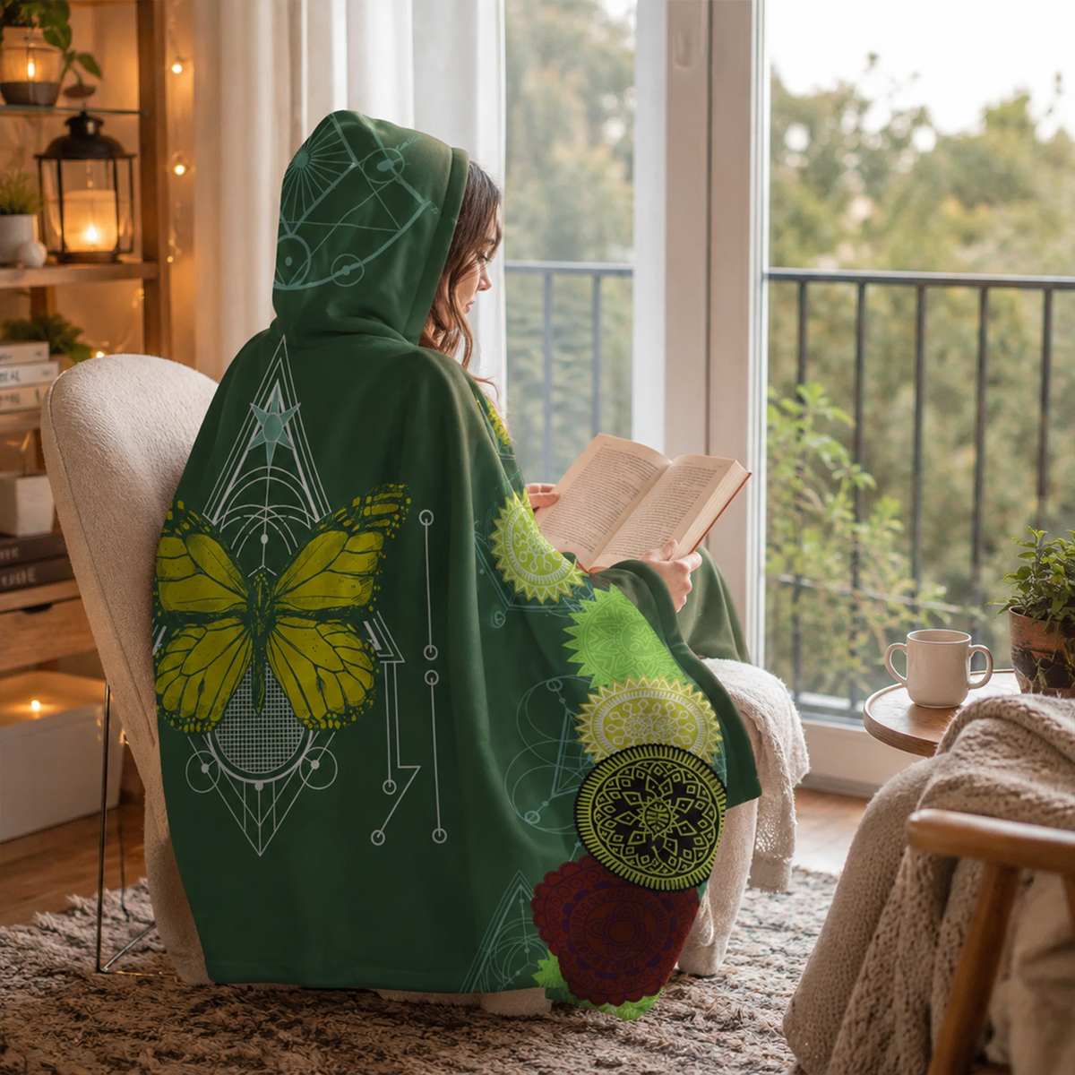 Open Wings Personalized Hooded Fleece Blanket | Custom Spiritual Gift for Women
