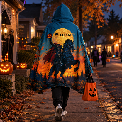 Personalized Headless Horseman Hooded Blanket | Custom Name Halloween Design
