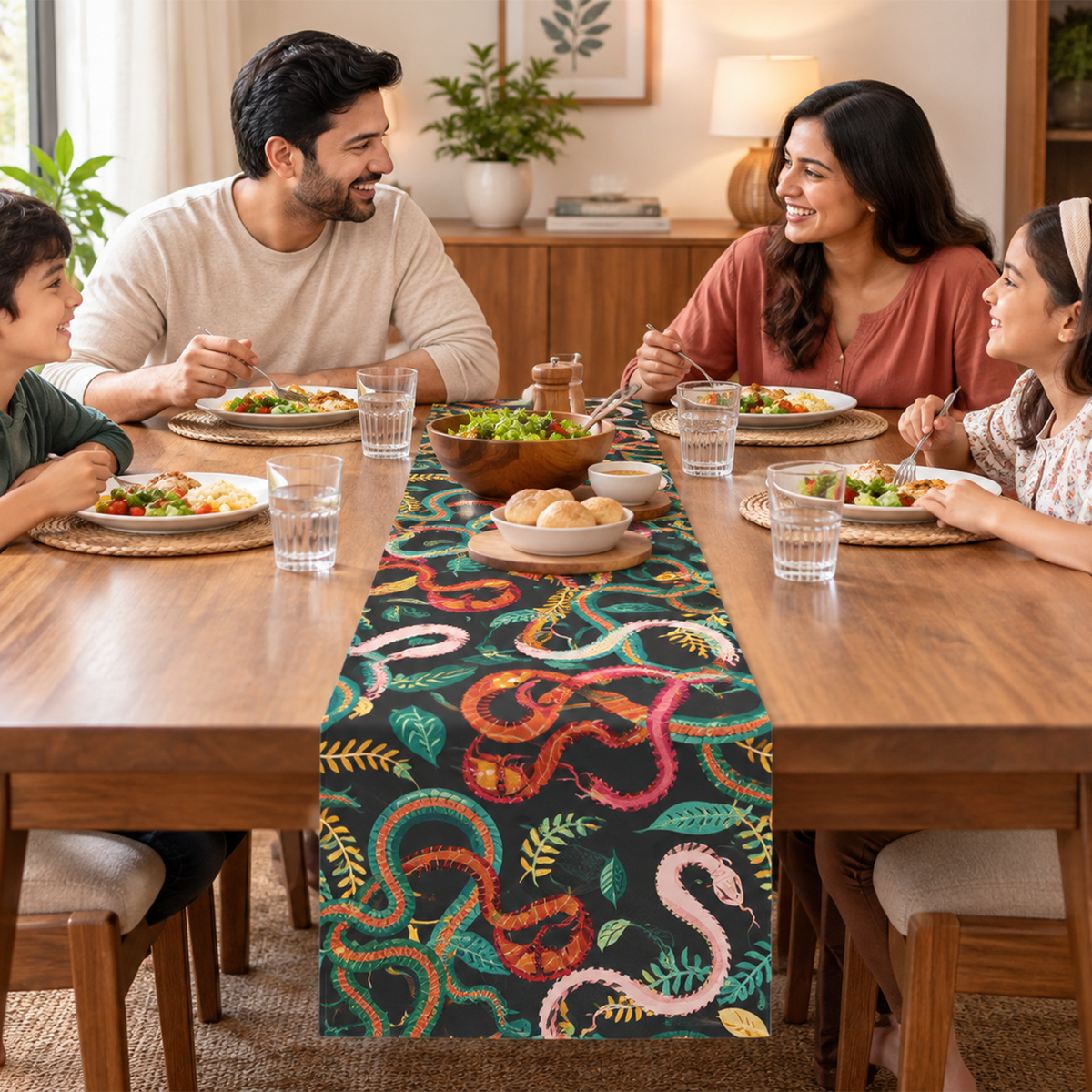 Snakes Table Runner | Bold Animal Print Dining Accent for Home and Housewarming