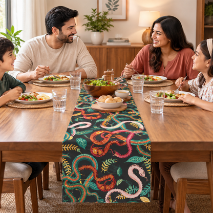 Snakes Table Runner | Bold Animal Print Dining Accent for Home and Housewarming