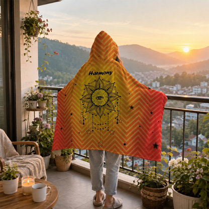 Custom name on mystic sight Minky fleece hooded wearable blanket for spiritual and mystical women
