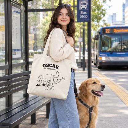 Personalized Dog Name Canvas Tote Bag | Fun Illustrated Custom Bag, Perfect Gift for Dog Moms, Dads & Pet Owners