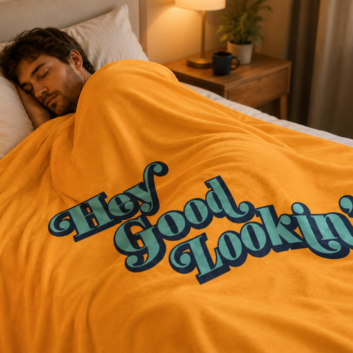 Fun hey good lookin quote polyester fleece throw blanket for retro home decor lovers
