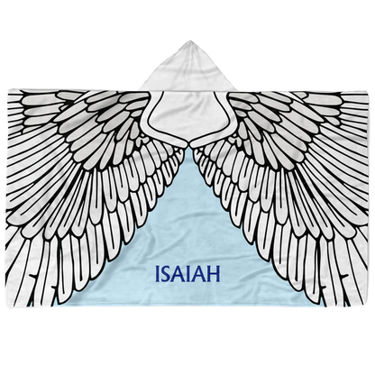 Custom name on dragon wings Minky fleece hooded wearable blanket for fantasy lovers

