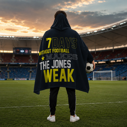 Custom name on football fan fomo Minky fleece hooded wearable blanket for football fans and women
