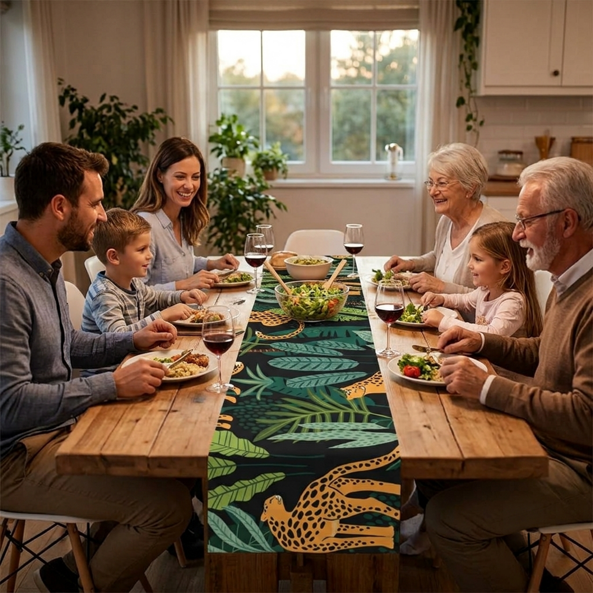 Jungle Cheetah Table Runner | Bold Animal Print Dining Decor Housewarming Gift