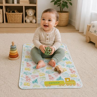 Colorful Little Toys Baby Blanket | Personalized Fun Adventure Fleece Gift for Baby Shower