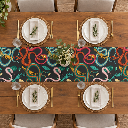 Snakes Table Runner | Bold Animal Print Dining Accent for Home and Housewarming